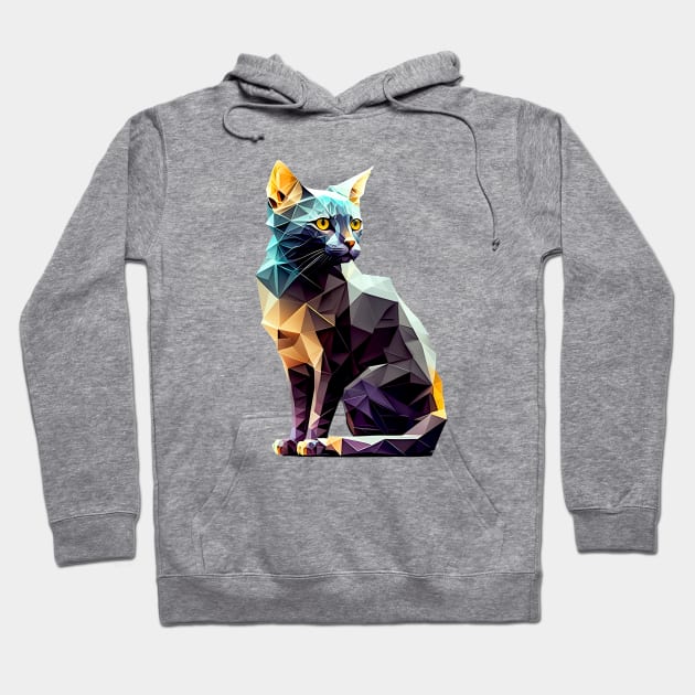 Geometric Cat No. 1: Light Background (on a no fill background) Hoodie by Puff Sumo